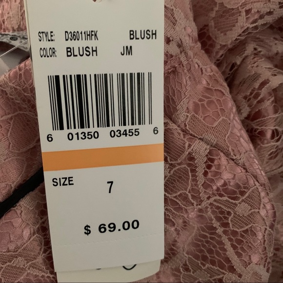 Strapless Peach-Pink Juniors size 7 lace DRESS NWT - Picture 8 of 10